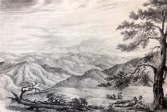 Lieutenant-Colonel George Francis White (1808-98) Village of Kirvallee largest 10 x 14in., unframed